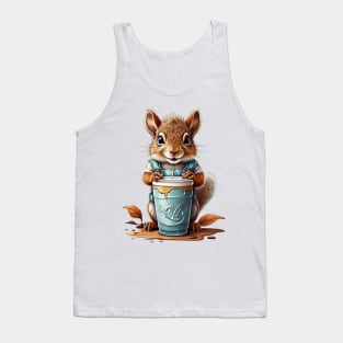 Iced Coffee and Cute Squirrel Tank Top